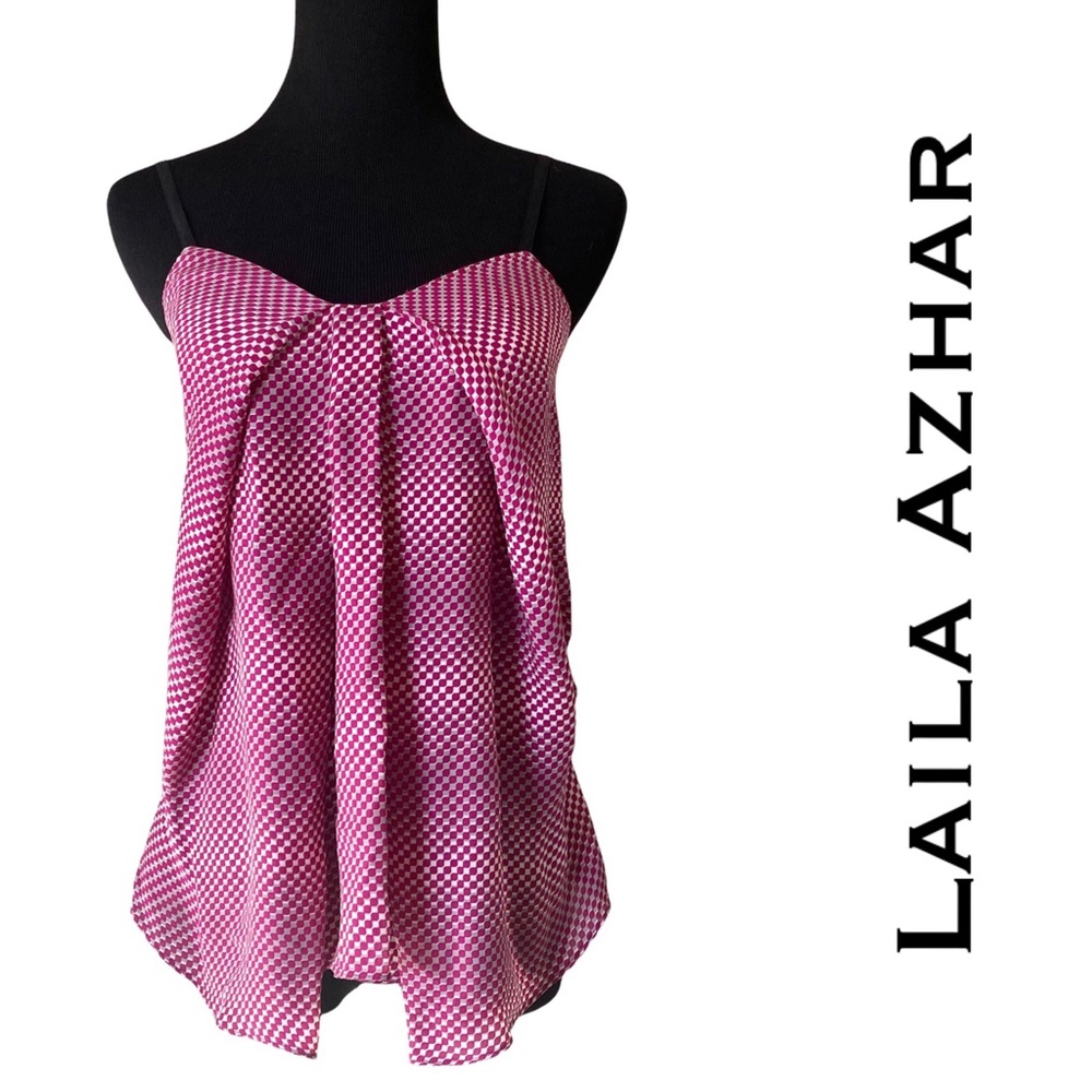 LAILA AZHAR Geometric Print Silk Tank Top Size 0